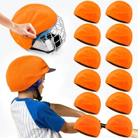 12Pcs Football Helmet Covers Bright Colors Scrimmage Helmet Cap with Anti Slip Strips for Youth Adult Football Practice Hockey Lacrosse Training Accessories (Orange)