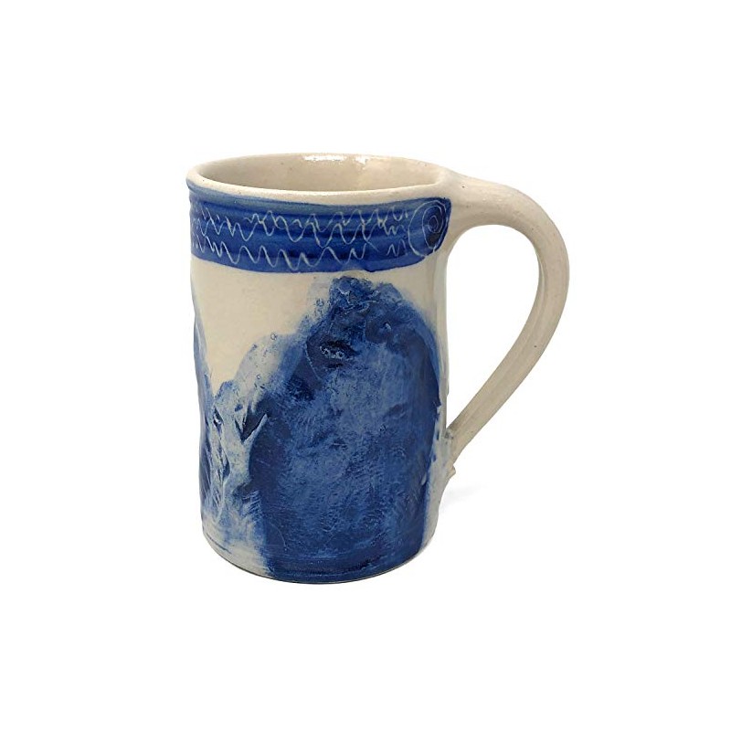 Holman Pottery Fossilware Island Fish Mug, Blue/Ivory
