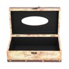 Tissue Box Organizer Composite Wood Leather Rounded Edges Premium Texture