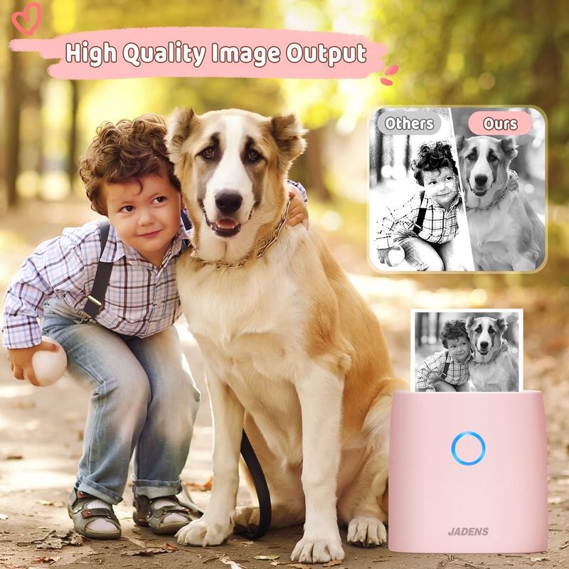 JADENS Mini Sticker Printer-2 Inch Bluetooth Thermal Pocket Printer,Inkless Portable