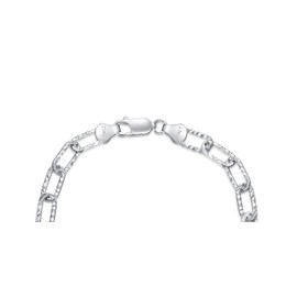 LELOUCHY Sterling Silver Italian 5.2mm Paperclip Link Chain Bracelet for Men Women 6.5, 7, 7.5, 8 Inch 925 Italy (6.5 inch)