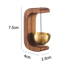 Wooden C Shaped Wind Chime，Suction Door Type Solid Wooden Wind Chime, Shopkeepers Bell for Door Opening, Magnetic Doorbell, Cute Decorative Doorbell for, and Restaurant (Dark Color)
