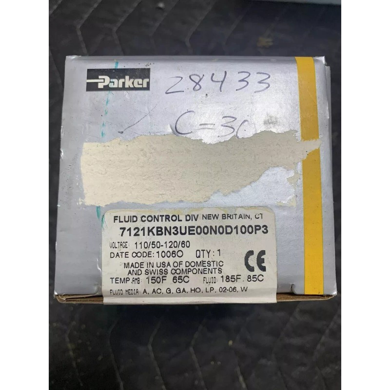 Parker 3/8 FNPT Brass Solenoid Valve (110/50, 120/80 VAC) Parker