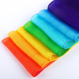 HiUnicorn 100% Silk Rainbow Ribbon Dance Streamers Wand for Kids & Adults Party Favor Praise Church Worship Streamer Tambourine