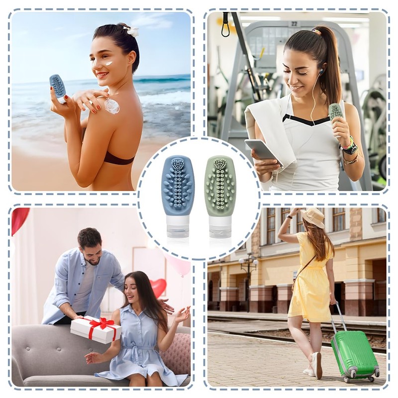 CATOR Set 2 Stück Reiseflaschen zum Befüllen, Dispenser Bottiglia Shampoo