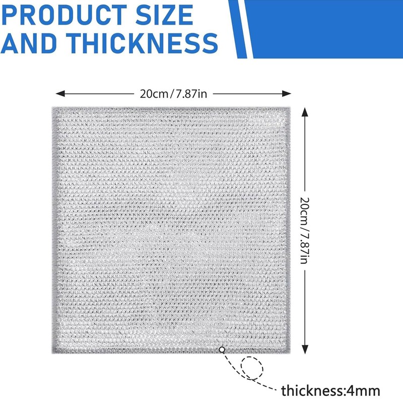 Paicreate 4 PCS Double Layer Wire Dishwashing Cloths, Non Scratch