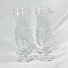 Princess house Crystal Moderna Hurricane  Glasses  set 4 3614 NEW IN BOX Rare