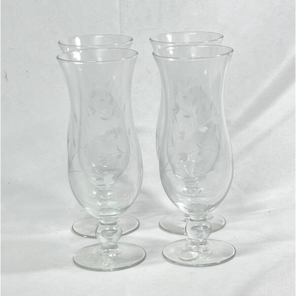Princess house Crystal Moderna Hurricane Glasses set 4 3614 NEW