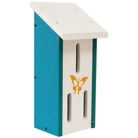 Amish Made Recycled Plastic Butterfly House, White and Teal, by Prime Retreat