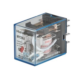 Heschen Gereral Purpose Relay, MY2NJ, 220VAC Coil, 5A 24VDC/220VAC, DPDT, LED Indicator