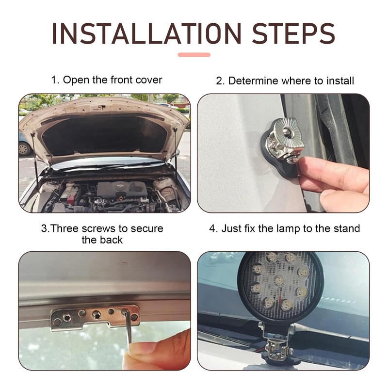 MOXRUQ 2 PCS Car LED Light Bar Mounting Brackets, Mental