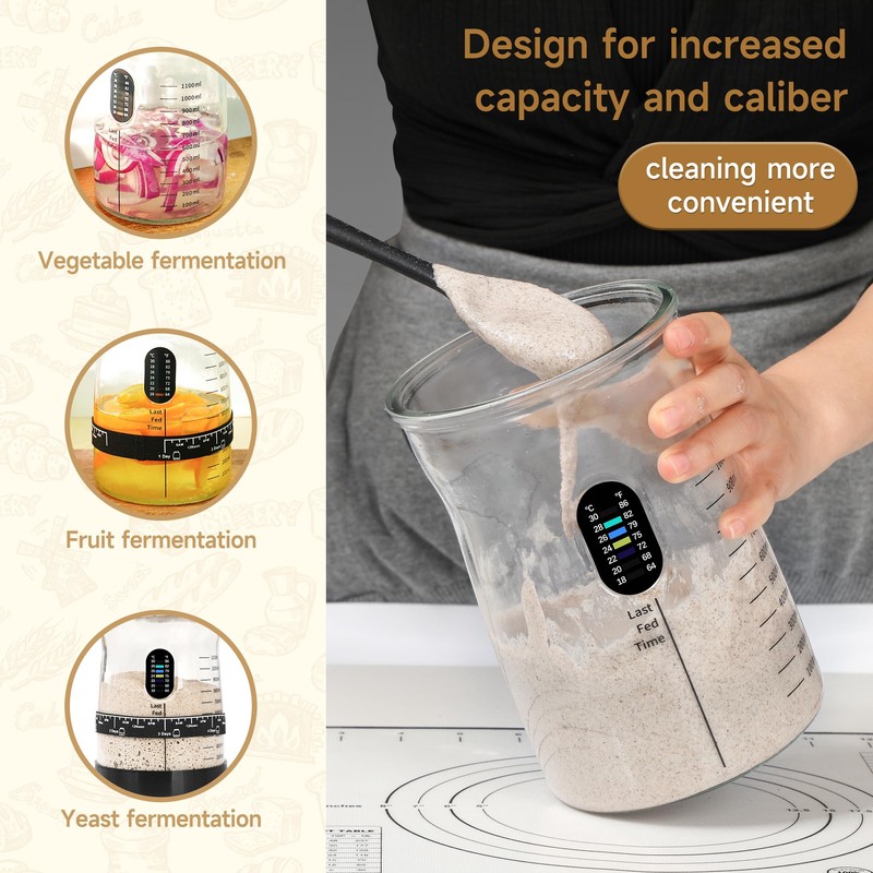 Arbnic Sourdough Starter Kit -50 Oz Wide Bore and Large