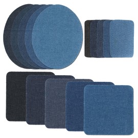 GOTRUST 15PCS Denim Patches for Jeans Iron on Repair Patches for Clothing, Waterproof Jean Patches, Rectangle Iron-On Jean Patches, No-Sew Patches for Cloth Inside and Outside