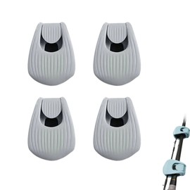 Multifunctional Rod Holder - Portable Takedown Fishing Rod Clips for Ground/Car/Wall/Beach, Silicone Rod Clips for Telescopic Lure Rods & Fishing Pole Stability (Grey)