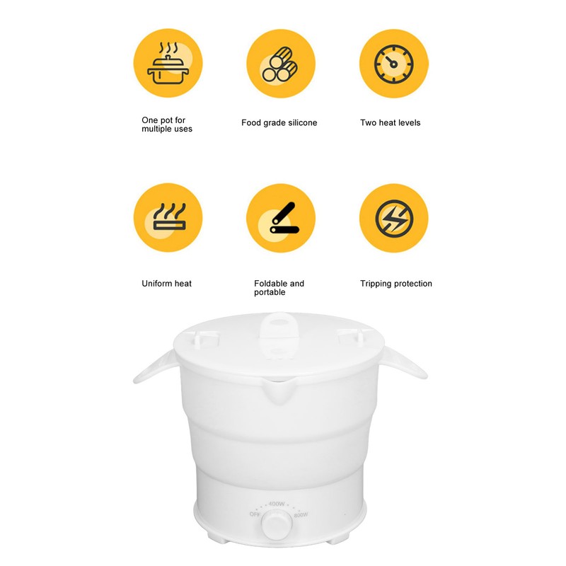 Electric Hot Pot Cooker Multifunction 1.2L Portable Foldable Electric Hot