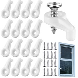 Weysat 60 Pcs Storm Window Clips with Screws Screen Clips Storm Windows Screen Door Hardware for Fixing Window Screen Door Mirror with Screws
