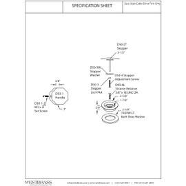 Westbrass A50TE-62 Standard 1-1/2" Replacement Trim for Cable Drive Bath Drain Waste & Overflow Assemblies, 1-Pack, Matte Black