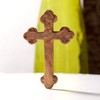 KASSIS Olive Wood Cross Crucifix Wall Cross Simple with Round
