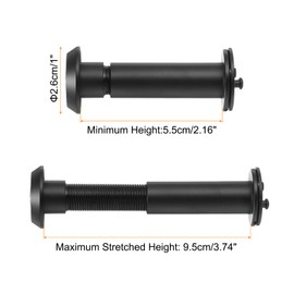 PATIKIL 9/16" Door Viewer Peephole, 2 Pcs Copper Privacy Door Viewer with Privacy Cover, 180-Degree Fits 2-3/16" to 3-3/4" Door with 14mm/0.55" Drill Bit for Security, Black