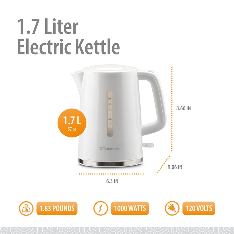Toastmaster 1.7 Liter Electric Kettle - Tea & Coffee Kettle