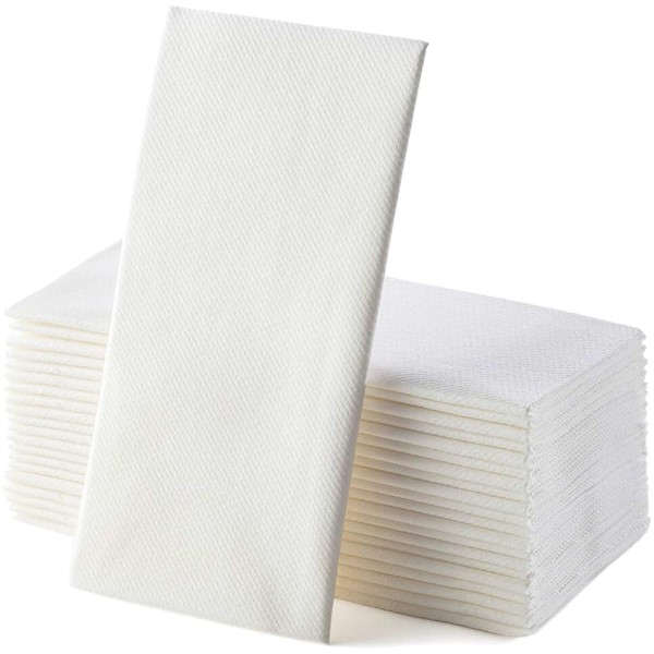 15" x 17" Linen Feel 1/8" Fold Dinner Napkins - Package of 100ct