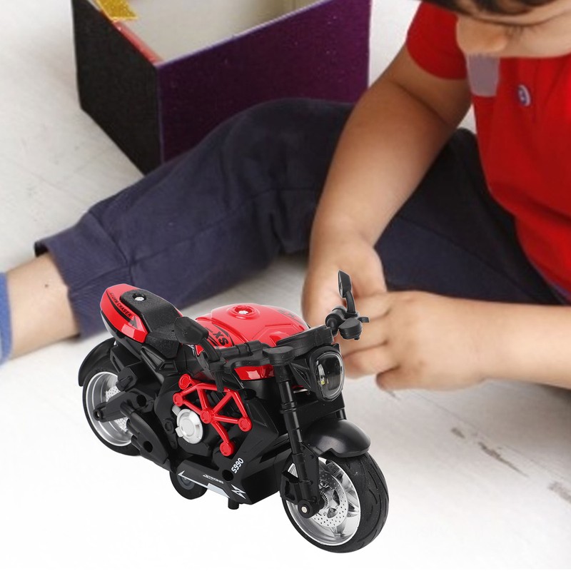 Alloy Motorcycle Model High Simulation Cool Sound Light Pull Back