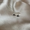 Sterling Silver Triangle Black Enamel Minimalist Stud Earrings, Sterling Silver