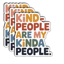 (3Pcs) Kind People are My Kinda People Stickers Funny Sarcastic Quote Humor Motivational Inspirational Gifts Waterproof Vinyl Decals for Kindle Water Bottle Bumper Car Hard Hat Phone Laptop 3x2.5
