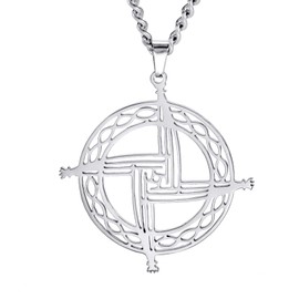 TEAMER Stainless Steel Brigid's Cross Necklace Celtic Cross Pendant Irish Christian Protection Symbol Religious Amulet Jewellery for Women Men, Stainless Steel