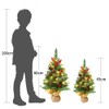24 Inches Mini Christmas Trees Battery Operated Artificial Prelit Tabletop