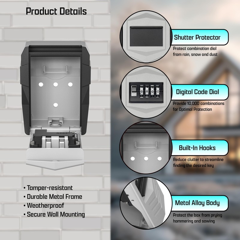 ViperSafe - Heavy-Duty Key Lock Box – Full Metal Wall-Mounted