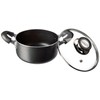 Non-Stick Aluminum 2 Handle Cooking Sauce Pot w/Glass Lid -
