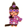 Sekiguchi 252893 Original Monchhichi Girl Flower Power in Purple and