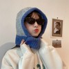 Knit Balaclava Hooded Hat Neck Warmer Scarf Earmuffs for Winter Warmth LF3328 Free Size / Solid Light Gray 4ea