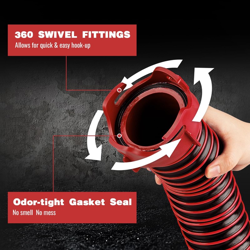 5FT RV Sewer Hose Kit: Heavy Duty Camper Waste Hose