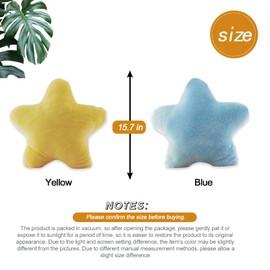 AUCOOMA Star Pillow Plush Soft Star Shaped Throw Pillows Toy Stuffed Cushion Blue 16"
