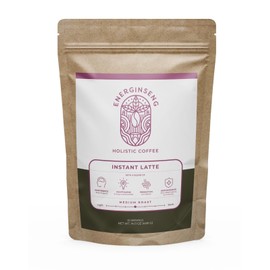 Energinseng Mushroom Coffee - Instant Latté - Robusta and Arabica coffee beans with Adaptogens, Nootropics, Prebiotics, Antioxidants - 14.11 OZ (400 G)