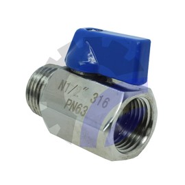 AF Hydro 1/2'' Female to Male NPT Mini Ball Valve, Stainless Steel SS316 Standard for Water, Oil and Gas