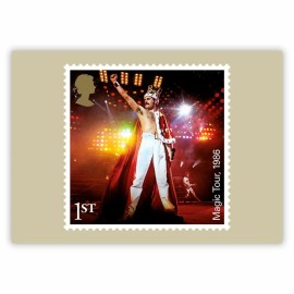 QUEEN, MAGIC TOUR, 1986, ORIGINAL ROYAL MAIL POSTCARD, YEAR 2020.