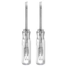 HARFINGTON 2Pcs SL1.5 Mini Slotted Screwdriver 1.5mm Magnetic Flat Head 45mm Length for Small Appliances Repairs, Transparent