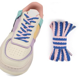 Double stitching color shoe laces shoe laces for sneakers royal orchid shoe laces pink shoe laces Individually packaged shoelaces for sneakers suitable for 99% of shoe types(Pink/royal orchid 120cm,