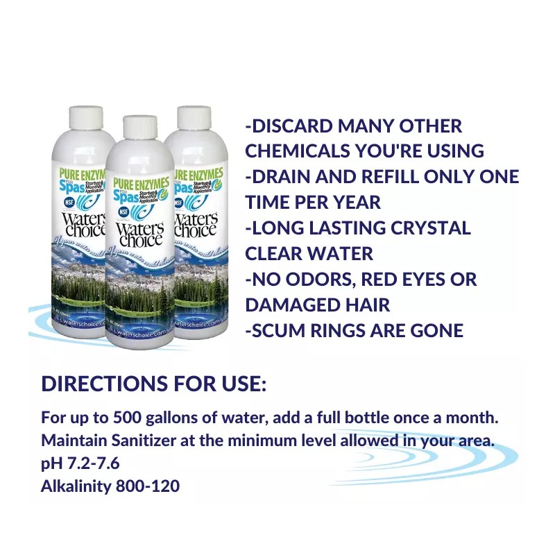 Waters Choice Pure Enzymes for Spas -All-Natural Monthly Hot Tub