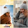 Handepo 24 Pcs Women Knit Glove Hat Bulk Windproof Fleece