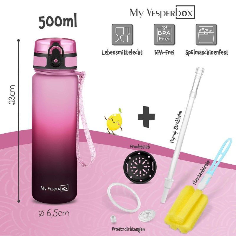 My Vesperbox Minny Children's Leak-Proof Drinking Bottle, 500 ml, with