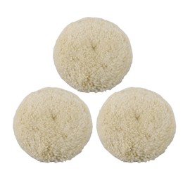 Partuto 3pc 5" 125mm Universal Wool Polishing Buffing Pad - Auto Woolen Buffing Waxing Pad Car Polisher Buffer Drill Attachment Wool Beige