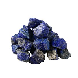Nvzi Lapis Lazuli Crystal Bulk, Raw White Quartz Crystal Stones for Wicca, Reiki, and Energy Healing Crystals, Witchcraft Supplies, Rocks for Tumbling, Calcite Crystal, Hypnotic Gems(460G)