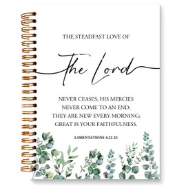 JXREQ Sage Green Bible Verses Christian Notebook Journal, Lamentations 3:22-23 Bibles Journaling Notebook, Scripture Journal, Religious Journals for Women, 5.5x8.3