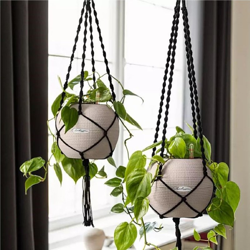 LECHUZA - Accessories Macrame Hanger Boho 90 cm Grey Cotton