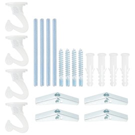 PATIKIL Swag Hooks, 4 Pcs Heavy Duty Ceiling Hooks with Hardware Installation Wall Fixing Ceiling Hangers for Hanging Plants Chandeliers, White