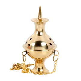 Brass Hanging Incense Burners Censer/Charcoal Incense Brass Burners, 7" High